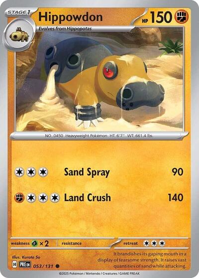 Hippowdon (SV: Prismatic Evolutions) Near Mint Reverse Holofoil