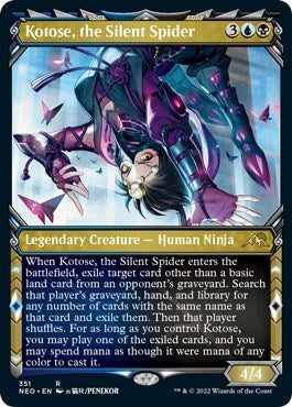 Kotose, the Silent Spider (Showcase) (Kamigawa: Neon Dynasty) Light Play