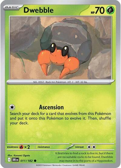 Dwebble (SV10: Destined Rivals) Near Mint Reverse Holofoil