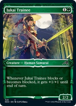 Jukai Trainee (Showcase) (Kamigawa: Neon Dynasty) Near Mint Foil