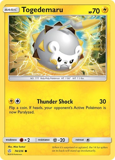 Togedemaru - 74 (SM - Cosmic Eclipse) Near Mint