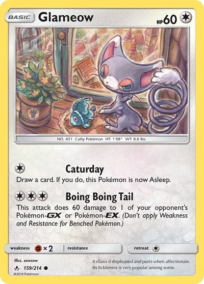 Glameow (SM - Unbroken Bonds) Near Mint Reverse Holofoil