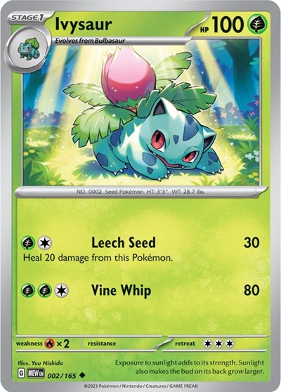 Ivysaur - 002 (Scarlet and Violet: 151) Near Mint
