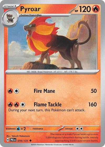 Pyroar (SV: Prismatic Evolutions) Near Mint Reverse Holofoil