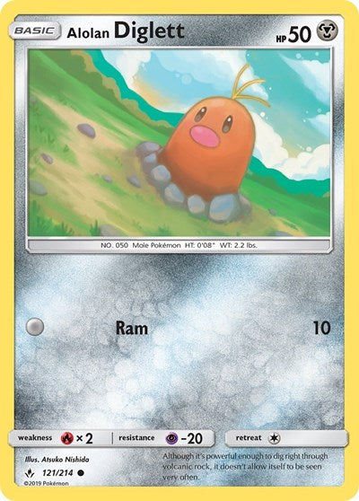 Alolan Diglett (SM - Unbroken Bonds) Near Mint Reverse Holofoil