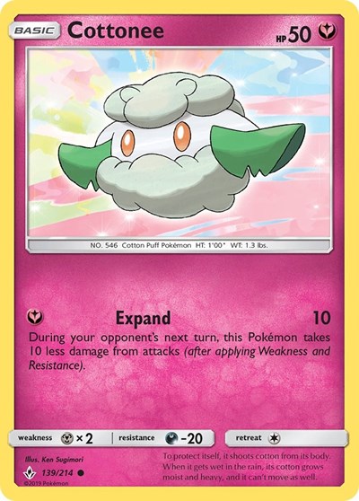 Cottonee (SM - Unbroken Bonds) Near Mint Reverse Holofoil