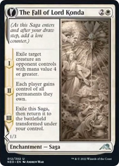 The Fall of Lord Konda (Kamigawa: Neon Dynasty) Light Play Foil