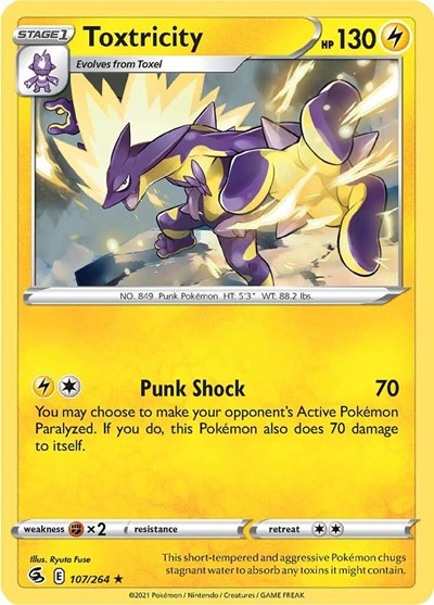 Toxtricity (107) (SWSH08: Fusion Strike) Near Mint Reverse Holofoil
