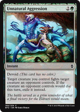 Unnatural Aggression (Battle for Zendikar) Light Play Foil