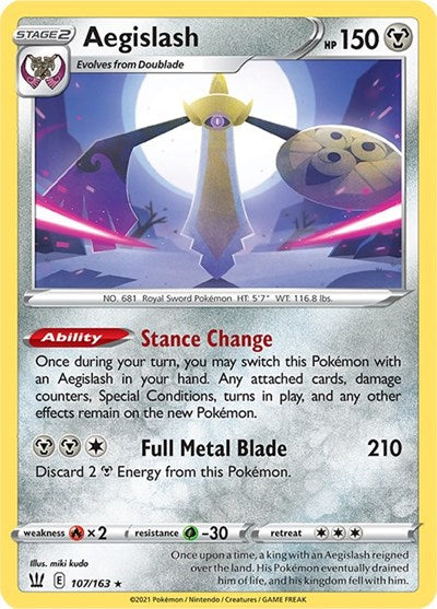 Aegislash (107) (SWSH05: Battle Styles) Near Mint Reverse Holofoil
