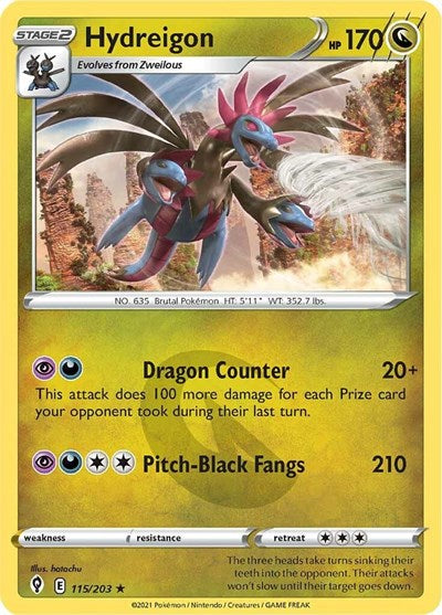 Hydreigon (SWSH07: Evolving Skies) Near Mint Reverse Holofoil