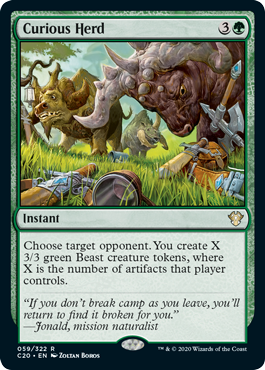 Curious Herd (Commander 2020 Ikoria) Light Play