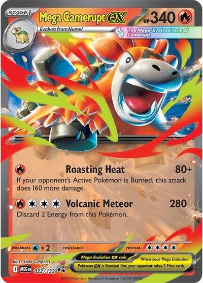 Mega Camerupt ex - 022 (ME01: Mega Evolution) Near Mint Holofoil