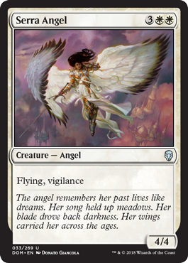 Serra Angel (Dominaria) Light Play Foil