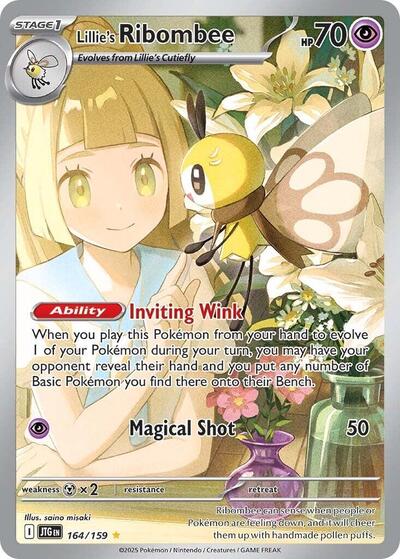 Lillie's Ribombee - 164 (SV09: Journey Together) Near Mint Holofoil