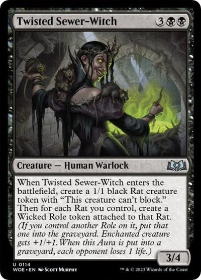 Twisted Sewer-Witch (Wilds of Eldraine) Near Mint Foil
