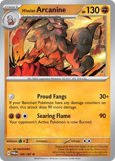 Hisuian Arcanine (SV06: Twilight Masquerade) Near Mint Holofoil