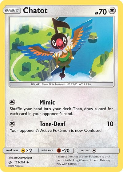Chatot (SM - Unbroken Bonds) Near Mint Reverse Holofoil