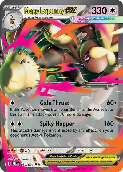 Mega Lopunny ex - 084 (ME02: Phantasmal Flames) Near Mint Holofoil