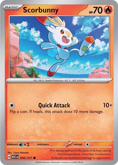 Scorbunny - 036 (ME: Ascended Heroes) Near Mint