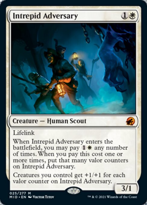 Intrepid Adversary (Innistrad: Midnight Hunt) Light Play Foil