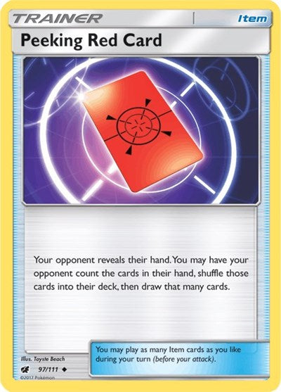 Peeking Red Card (SM - Crimson Invasion) Near Mint