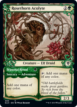Rosethorn Acolyte (Showcase) (Throne of Eldraine) Light Play