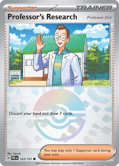 Professor's Research (Professor Elm) (Poke Ball Pattern) (SV: Prismatic Evolutions) Near Mint Holofoil