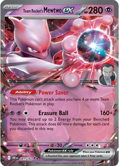 Team Rocket's Mewtwo ex - 081 (SV10: Destined Rivals) Near Mint Holofoil
