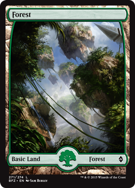 Forest (271) (Full Art) (Battle for Zendikar) Light Play Foil