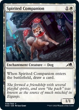 Spirited Companion (Kamigawa: Neon Dynasty) Near Mint Foil