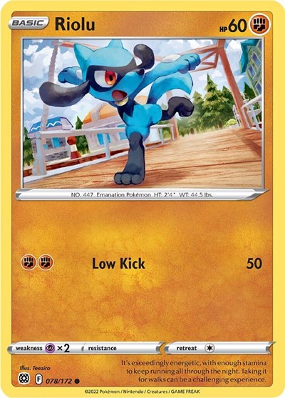 Riolu (SWSH09: Brilliant Stars) Near Mint Reverse Holofoil