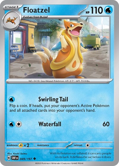 Floatzel (Scarlet and  Violet: Obsidian Flames) Near Mint