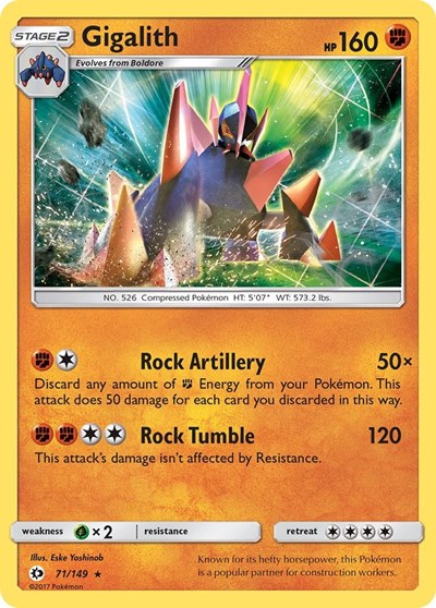 Gigalith (SM Base Set) Near Mint Reverse Holofoil