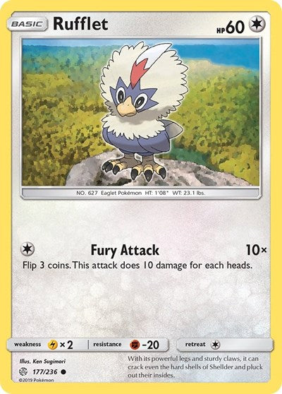Rufflet (SM - Cosmic Eclipse) Near Mint Reverse Holofoil