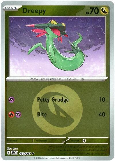 Dreepy - 158/217 (Energy Symbol Pattern) (ME: Ascended Heroes) Near Mint Reverse Holofoil