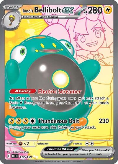 Iono's Bellibolt ex - 172 (SV09: Journey Together) Near Mint Holofoil