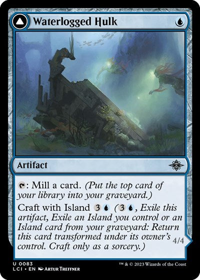 Waterlogged Hulk (The Lost Caverns of Ixalan) Light Play Foil