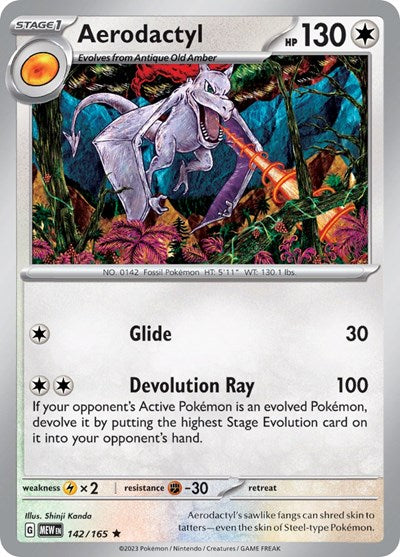 Aerodactyl (Scarlet and Violet: 151) Near Mint Reverse Holofoil