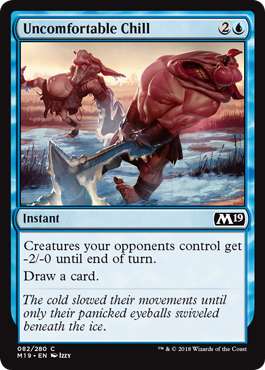 Uncomfortable Chill (Magic 2019 Core Set) Light Play Foil
