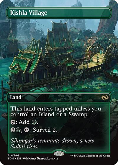 Kishla Village (Borderless) (Tarkir: Dragonstorm) Light Play