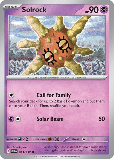 Solrock (Scarlet and  Violet: Obsidian Flames) Near Mint