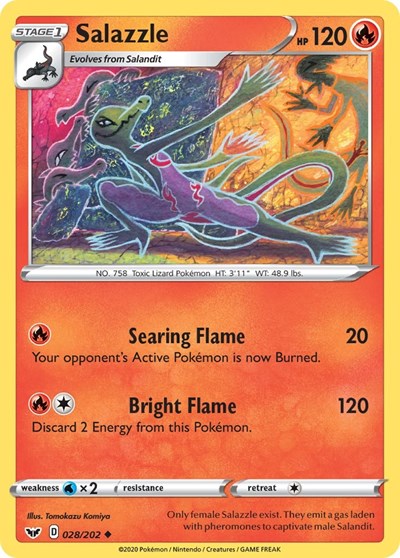 Salazzle (SWSH01: Sword & Shield Base Set) Near Mint Reverse Holofoil