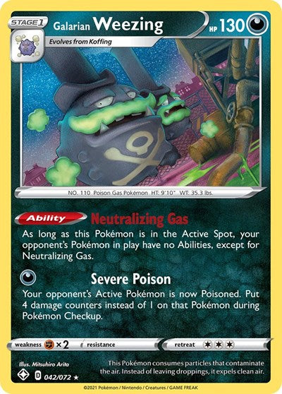 Galarian Weezing (Shining Fates) Near Mint Reverse Holofoil