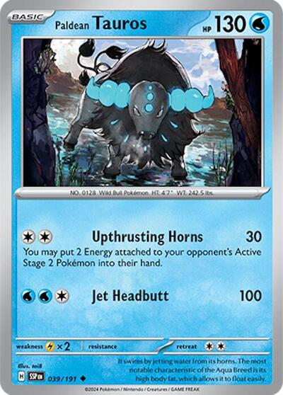 Paldean Tauros - 039 (SV08: Surging Sparks) Near Mint Reverse Holofoil