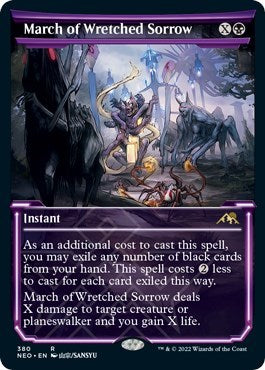 March of Wretched Sorrow (Showcase) (Kamigawa: Neon Dynasty) Light Play