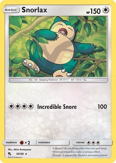 Snorlax (Hidden Fates) Near Mint Reverse Holofoil