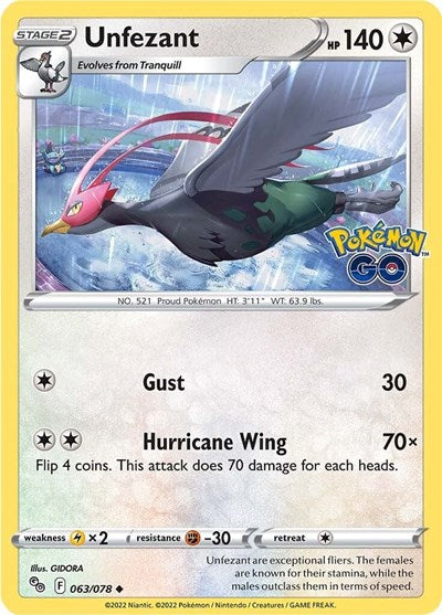 Unfezant (Pokemon GO) Near Mint