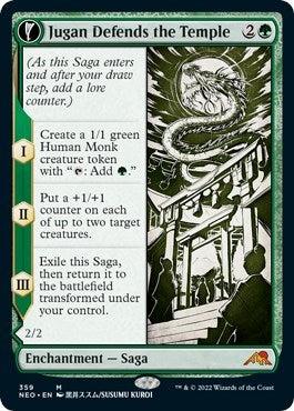 Jugan Defends the Temple (Showcase) (Kamigawa: Neon Dynasty) Near Mint Foil