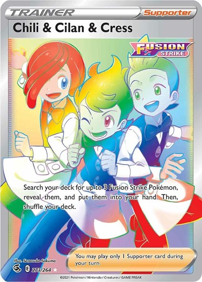 Chili & Cilan & Cress (Secret) (SWSH08: Fusion Strike) Near Mint Holofoil
